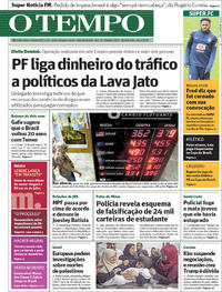Capa do jornal O Tempo 16/05/2018