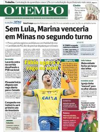 Capa do jornal O Tempo 16/08/2018