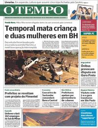 Capa do jornal O Tempo 16/11/2018