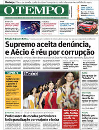 Capa do jornal O Tempo 18/04/2018