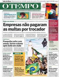 Capa do jornal O Tempo 18/12/2018