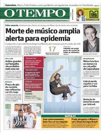 Capa do jornal O Tempo 19/01/2018