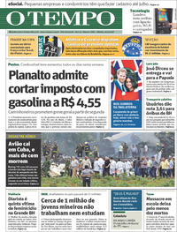 Capa do jornal O Tempo 19/05/2018