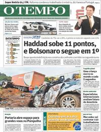 Capa do jornal O Tempo 19/09/2018