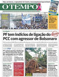 Capa do jornal O Tempo 19/10/2018