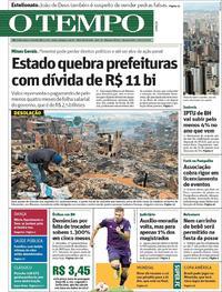 Capa do jornal O Tempo 19/12/2018