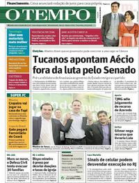 Capa do jornal O Tempo 20/03/2018