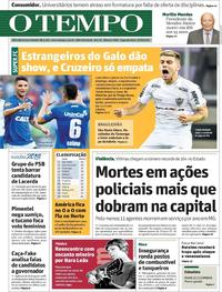Capa do jornal O Tempo 20/08/2018