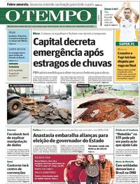 Capa do jornal O Tempo 21/03/2018