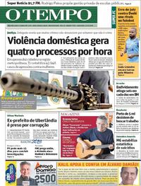 Capa do jornal O Tempo 21/09/2018