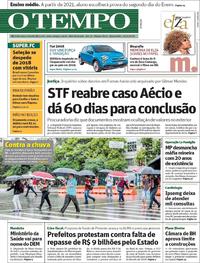 Capa do jornal O Tempo 21/11/2018