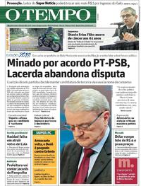 Capa do jornal O Tempo 22/08/2018