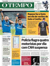 Capa do jornal O Tempo 23/07/2018