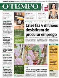 Capa do jornal O Tempo 24/02/2018