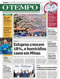 Capa do jornal O Tempo 24/03/2018