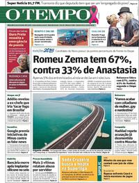 Capa do jornal O Tempo 24/10/2018