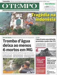 Capa do jornal O Tempo 24/12/2018