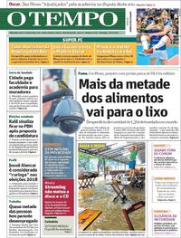 Capa do jornal O Tempo 25/02/2018
