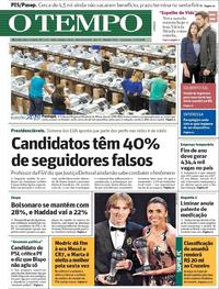 Capa do jornal O Tempo 25/09/2018
