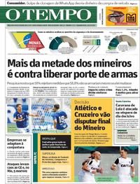 Capa do jornal O Tempo 26/03/2018