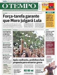 Capa do jornal O Tempo 26/04/2018