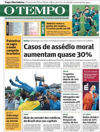 Capa do jornal O Tempo 26/11/2018