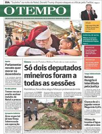 Capa do jornal O Tempo 26/12/2018