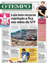Capa do jornal O Tempo 27/03/2018