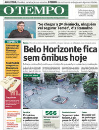 Capa do jornal O Tempo 27/05/2018