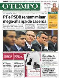 Capa do jornal O Tempo 27/07/2018