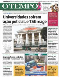 Capa do jornal O Tempo 27/10/2018