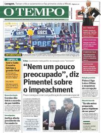 Capa do jornal O Tempo 28/04/2018