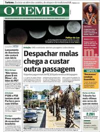 Capa do jornal O Tempo 28/07/2018