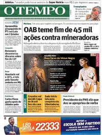 Capa do jornal O Tempo 28/09/2018