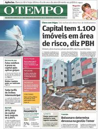 Capa do jornal O Tempo 28/12/2018