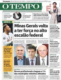 Capa do jornal O Tempo 29/11/2018