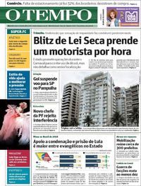 Capa do jornal O Tempo 30/01/2018