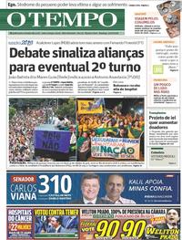 Capa do jornal O Tempo 30/09/2018