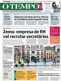 Capa do jornal O Tempo 30/10/2018