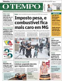 Capa do jornal O Tempo 31/01/2018