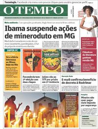 Capa do jornal O Tempo 31/03/2018