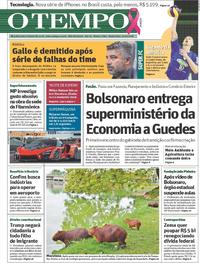 Capa do jornal O Tempo 31/10/2018