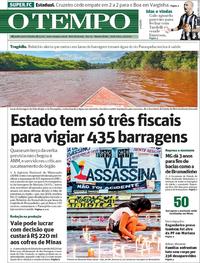Capa do jornal O Tempo 01/02/2019