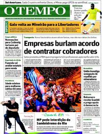 Capa do jornal O Tempo 01/03/2019