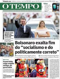 Capa do jornal O Tempo 02/01/2019