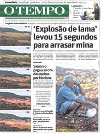 Capa do jornal O Tempo 02/02/2019
