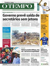 Capa do jornal O Tempo 02/05/2019