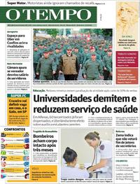 Capa do jornal O Tempo 03/05/2019