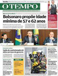 Capa do jornal O Tempo 04/01/2019