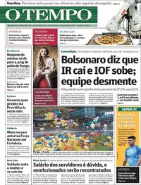 Capa do jornal O Tempo 05/01/2019